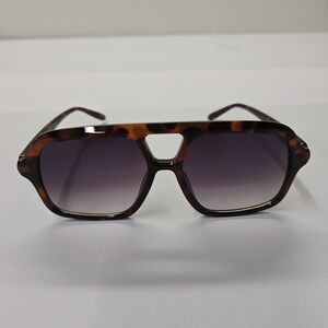 NEW Tortoise Shell Aviator Sunglasses Retro Oversized Double Bridge UV400 80976